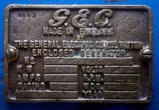 Generator makers plate